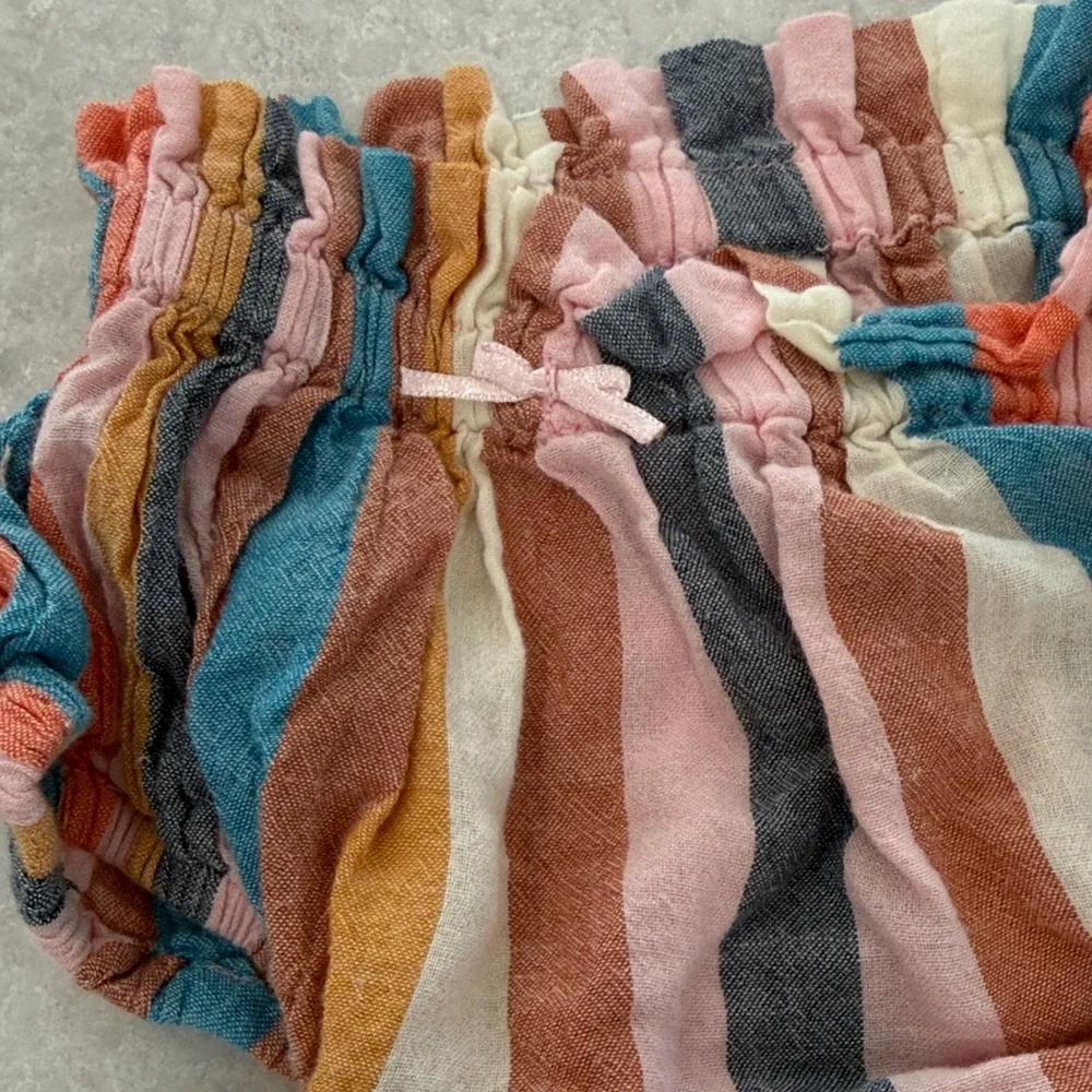 Pink Chicken Colorful Striped Diaper Cover